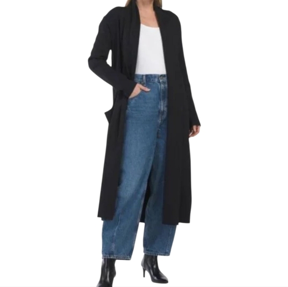 Max Sport Black Double Knit Coatigan Cardigan Duster Plus Size 2x New